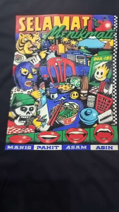Kaos distro pria wanita Vintage t-shirt premium murah Selamat Menikmati bahan tebal 24s
