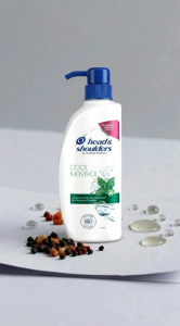 Head & Shoulders Cool Menthol Shampoo 370ML Leaves Scalp Cool & Refreshed. Anti-Dandruff Shampoo. Clinically Proven. White bottle with blue pump.