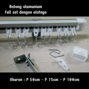 Besi gorden alumunium kotak full set batang gordeng ukuran 100cm