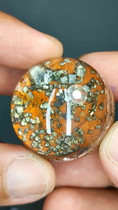 ไพไรต์ ในคริสตัล กลม🔸Pyrite Crystal Sphere