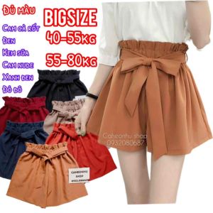 [Hoàn tiền Max 15%] Quần đùi nữ mặc nhà BIGSIZE lưng cao cột nơ LOẠI 1- dày dặn