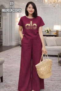 KOREAN INSPIRED COORDINATE- FIT UP TO XLARGE FRAME- CRUMPLED LINEN FABRIC