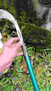 Pisau Sadap Karet Mata Lebar 4 cm Baja Pandrol/Paku Rel