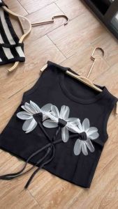 Elizabethgrosir1 Flower Knit Crop Top Import Grosir 62 knit import premium EN Y0101