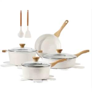 SENSARTE Induction Ready Ceramic Nonstick Cookware Set 13-pcs Non-toxic Pots and Pans Set