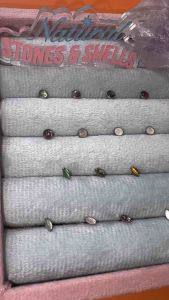 Natural Stones & Shells Marquise Titanium Flatback Earring (1ชิ้น)