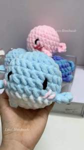 Cá heo loang màu cá heo bằng len nhung size to làm quà tặng handmade