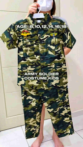Soldier Army Costume Kids Kostum Baju Askar Budak Cosplay Boys & Girls Play Uniform