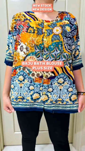 Baju Batik Blouse Butang Mum Plus Size