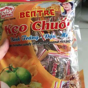 Kẹo chuối cuộn đậu phộng bến tre thơm ngon