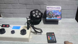 MITSUYAMA MS-9906RGB LAMPU SOROT PANGGUNG PAR LED RGB 6 LED + REMOTE 6W 6 WATT Bagus Kualitas Terbaik