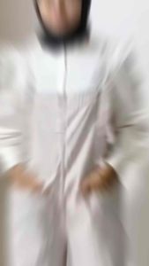 Jumpsuit kulot oversize katun twill cream Polos Katun