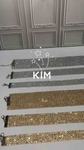 Kim Diamond Zircon Choker Necklace Rhinestones Kalung Blink Blink Luxury Pesta Premium Handmade Fashion