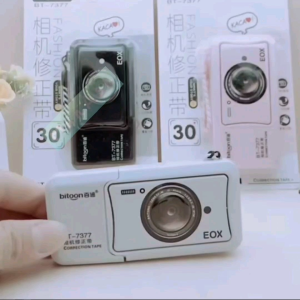Correction tape with camera fashionable design attached with straps and cover