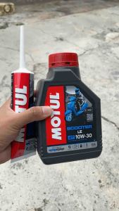 Paket Oli Matic Motul Scooter Le 08L + Scooter Gear 120ml Honda Vario Beat PCX Scoopy Original