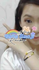 Novia Rainbow Smile Bracelet Gelang Senyum Warna Warni Manik Beads Elastis Elastic Bracelet