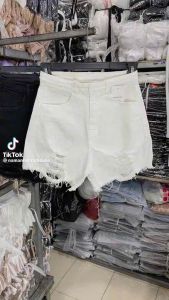 Quần đùi kaki tua rua quần shorts kaki nữ tua rua Quần short kaki lưng cao rách lai tua tua trắng đen