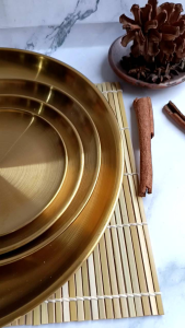 Piring Saji Stainless Gold Ceper 141720232630cm