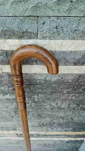 Tongkat Jalan Kayu Kelor Jawa Motif Payung Profil Bubut Premium A151