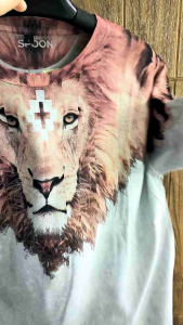 Kaos Pria/Wanita| Kaos Distro Full Printing 3D Motif - Lion Cross