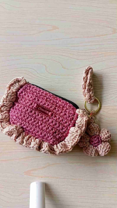 dompet rajut handmade dompet dua ruang dompet kecil dompet mini korea