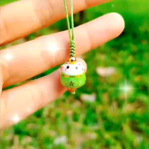 [Chi Chi] Móc Khóa Dây Đeo Điện Thoại Mèo Gốm May Mắn Dễ Thương Nhiều Màu Kiểu Đơn Giản - MS079