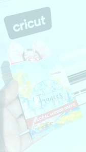 Personalized Mirror Badge Keychain with pouch floral chibi design with name tassle 1pc mirror keychain gift idea souvenir