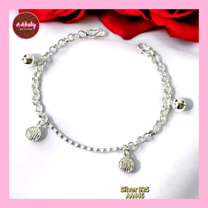 🌈AAbaby Galleries AA446 Original Baby 925 Silver Anklet Bracelet Pendant Smile Round Bells 微笑 Rantai Kaki/Tangan/Gelang Bayi
