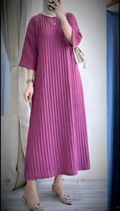 GAMIS LUCIA TERBARU JUMBO // Gamis Wanita Kekinian Jumbo Knit Hornet Premium Bahan Lembut Adem