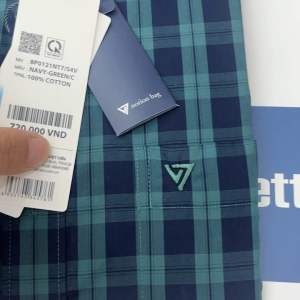 (8P0121)Áo so mi viettien ngắn tay lai bầu )Regular fit ( hơi ôm )