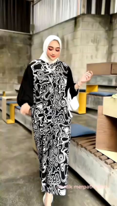 Baju Wanita Naura Midi Dress Rayon Premium LD 120 Busui Friendly Halus Mudah Menyerap