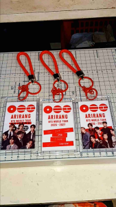 BTS ARIRANG World Tour 2026-2027 Keychain with Red Strap in Acrylic ID Card Holder Idol Merchandise