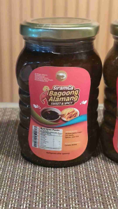Siram Ga Bagoong Alamang (shrimp paste) in 250g glass bottles four flavors: Sweet n spicy guisado spicy sweet.