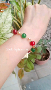 Gelang Giok Wanita Aksesoris Lapis Emas