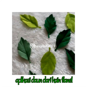 Aplikasi Daun Dari Kain Flanel Tinggi 9 cm
