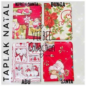 Taplak Meja Natal 150x180cm | Taplak Motif Natal | Hiasan & Dekorasi Meja Makan