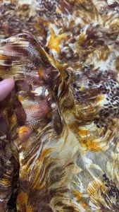 Vải Thun Lưới dai hoạ tiết hoa Vàng Nâu (khổ1m6)dày vừa mềm rũ co dãn 4 chiều_may đầm váyáo kiểuchân váysét thiết kế...thời trang