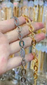 GELANG EMAS TITANIUM FENIA BULAT PERMATA GELANG TITANIUM DEWASA ANTI LUNTUR