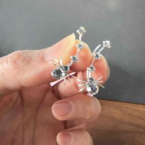 [Studs & Such] 925 Silver Fancy Spider Ear Pins With Genuine Preciosa Crystals