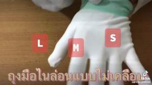 ถุงมือไนล้อนแบบไม่เคลือบ บรรจุ 12 คู่ต่อแพ็ก ราคา 100 บาท