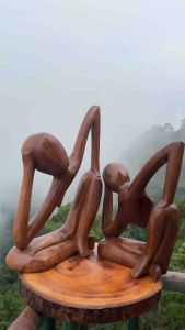 THINKER ABSTRACT DACOR- (wisdom and exellence) wood carving abstract for display or accent