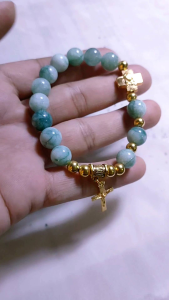 St. Benedict Semi Precious Stone Rosary Religious Church Craft Bracelet. (NOTE: 12mm is 12mm 8mm is actually 10mm)