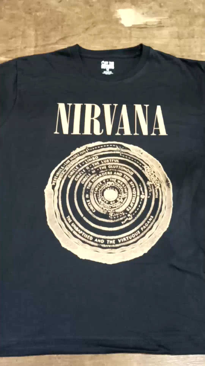 Kaos band Nirvana Vestibule circle T shirt distro pria rock grunge