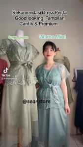 Gaun Pesta Wanita Elegant Free Cardigan GOOD QUALITY / DRESS PESTA NATAL / dress wanita terbaru