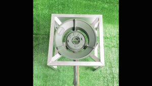 เตาแก๊ส เตาเคบี8(ท่อยาว)Gmax พร้อมวาล์ว+ขาตั้งสี่เหลี่ยมกลาง(บังลม) แถมตัวที เตาแม่ค้า เตาฟู่ เเก๊สหัวฟู่ ขาเตา