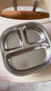 Baby Stainless Steel Suction Plate – SUS316 Food Tray with 3 Compartments | Non-Toxic Divider Dish