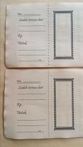 Kwitansi lama edisi tahun 1973 sampai 1999