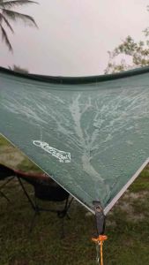 Altitude 3x3 Waterproof Camping Tarp 210T Ripstop PU Coating 3000+ Pegs and Guy Lines Waterproof Heat Taped Seam 5 Ridgeline Loops 19 Reinforced Loop Holes 1kg 7 Colours Available