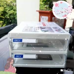 Orca ออร์ก้า ตู้อเนกประสงค์ A5 รุ่น CFA-2 โครงขาวทึบ ลิ้นชักขาวใส (ใส่ A4 ไม่ได้)