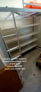 Loft bed with shelf customize for helper room/bomb shelter/unity/store room/helper room singapore